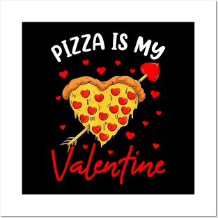 Pizza Is My Valentine Funny Valentines Day Heart Shape 2024 Posters and Art